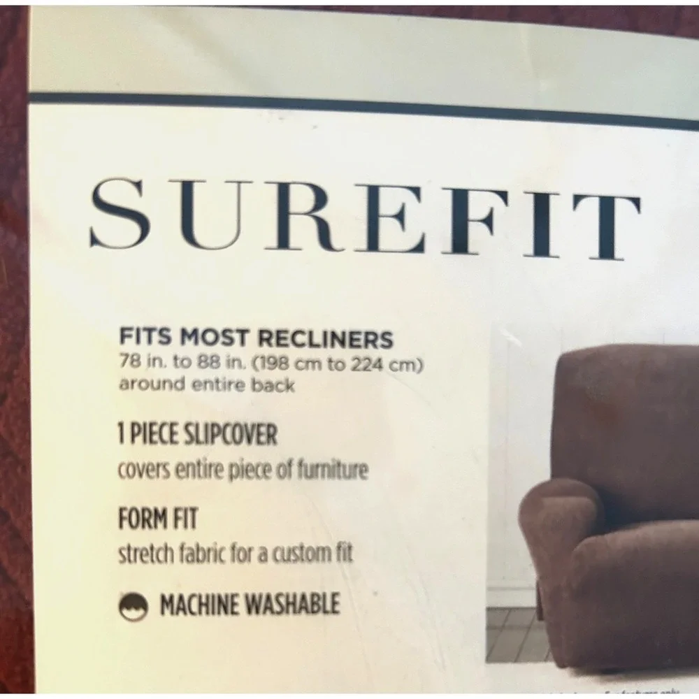 Sure Fit Stretch diamond Recliner Slipcover Paprika red Textured Chair Cover